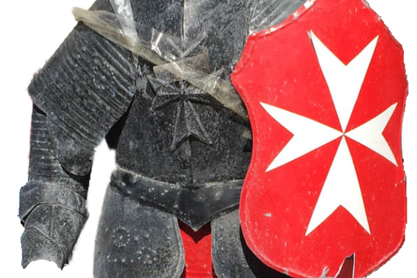 Rostiger Ritter mit Malteserkreuz