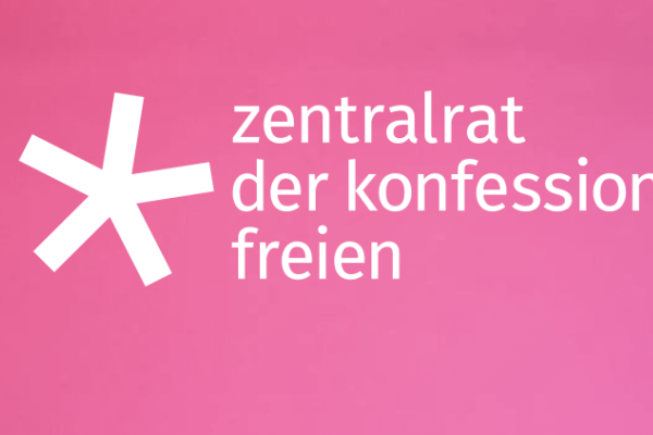 Text-Logo Stern mit Text zentralrat der konfessionsfreien