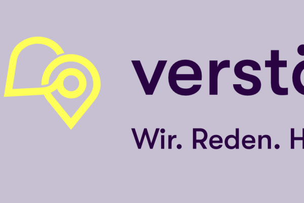 Banner mit Text „Verständigungs-ORTE. Wir. Reden. Hier.