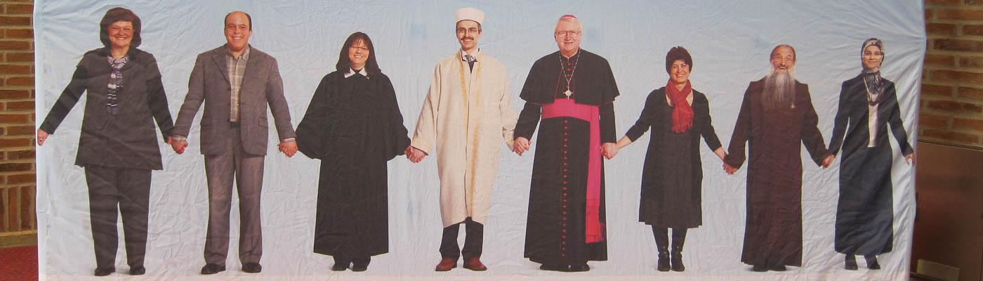 Interreligiöse Menschenkette