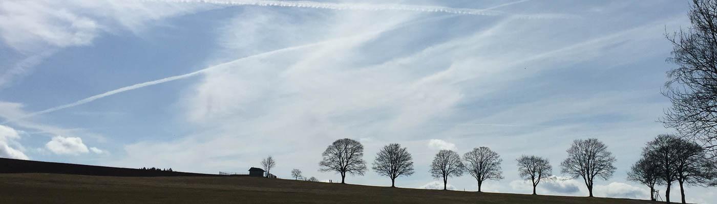 Kondensstreifen und Wolken