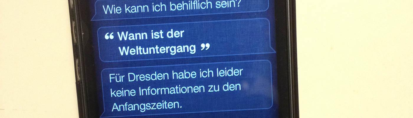 Siri-Auskunft zum Weltuntergang