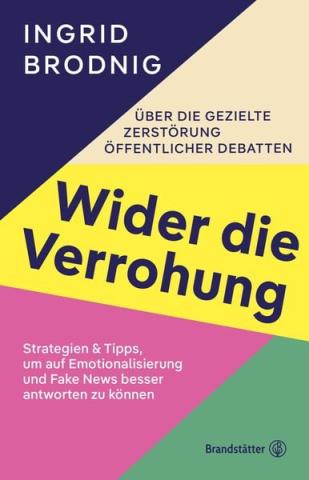 Coverabbildung Text auf schrägen Farbflächen Ingrid Brodnig Wider die Verrohung