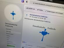 Bilschirmfoto Facebook mit Emblem Demokratische Freikirche