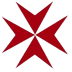 rotes Kreuz auf weißem Grund mit jeweils zwei Zacken